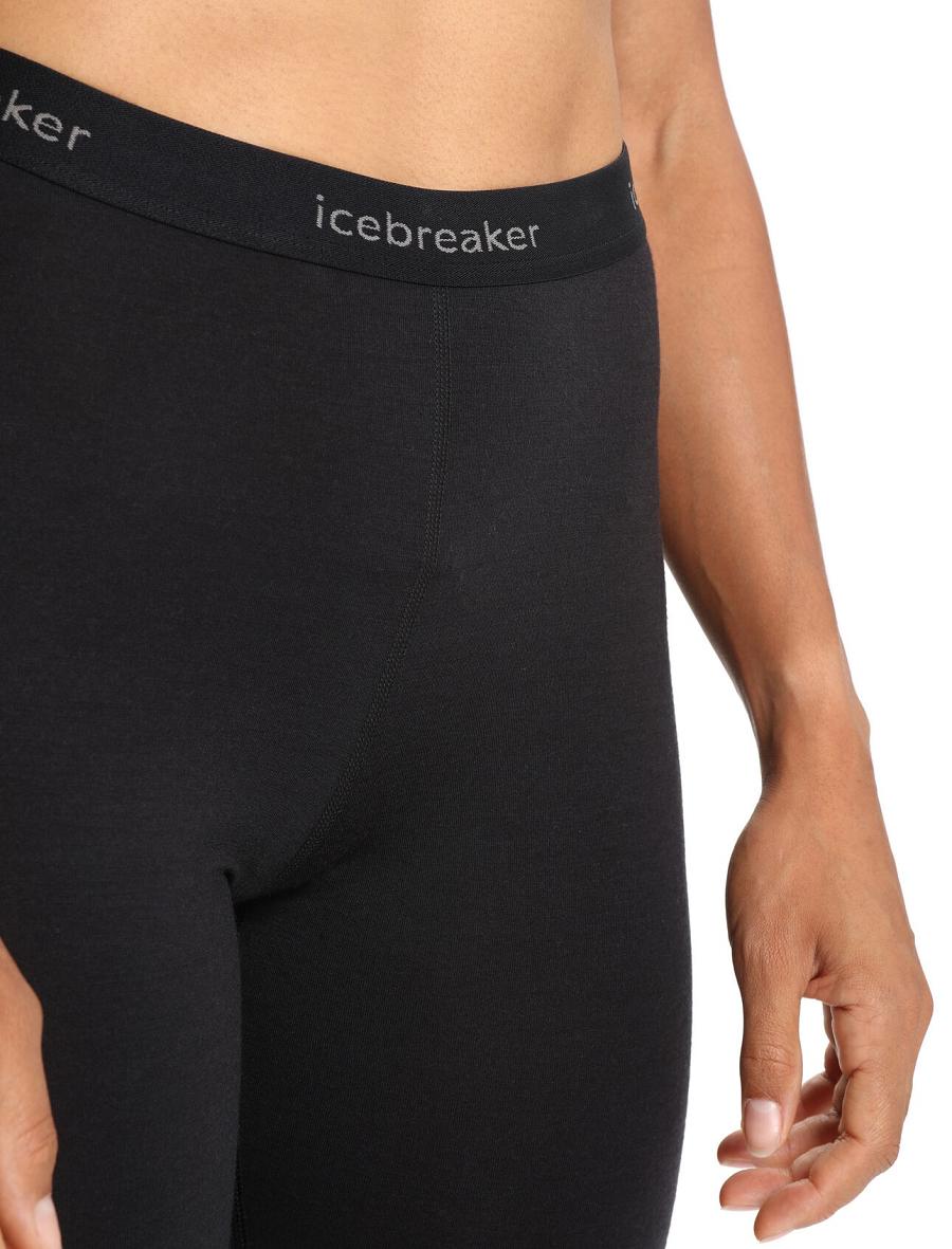 Women's Icebreaker BodyfitZone™ Merino 200 Zone Thermal Leggings Black | CA 1407DFMN